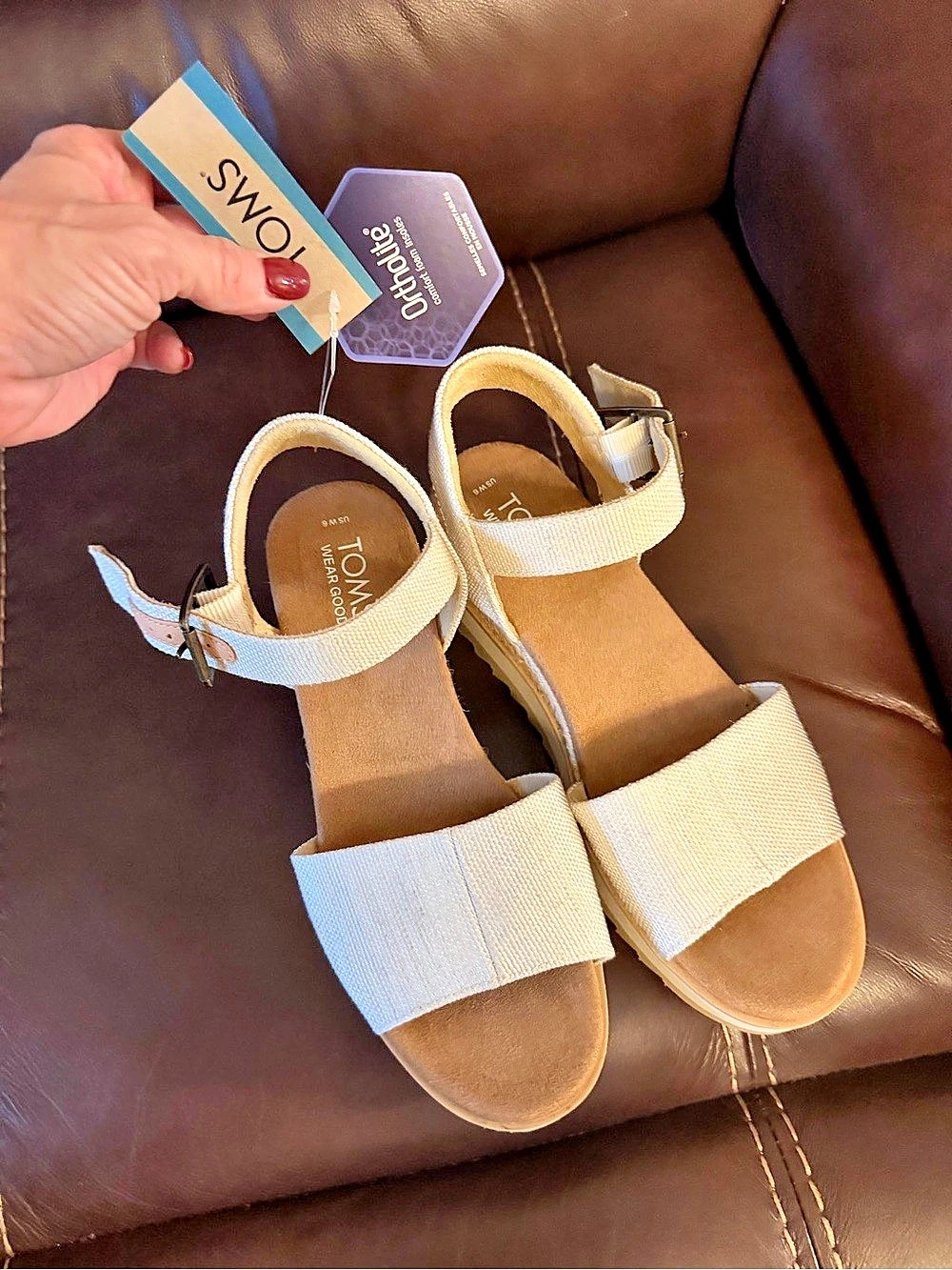 TOMS Diana  Platform Sandals Beige NWT US6